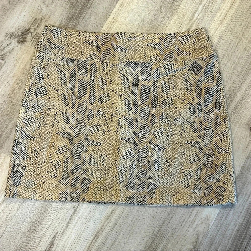 Vintage Women’s Snakeskin Print Moto Style Zipper Back Mini Skirt | 100% Cotton